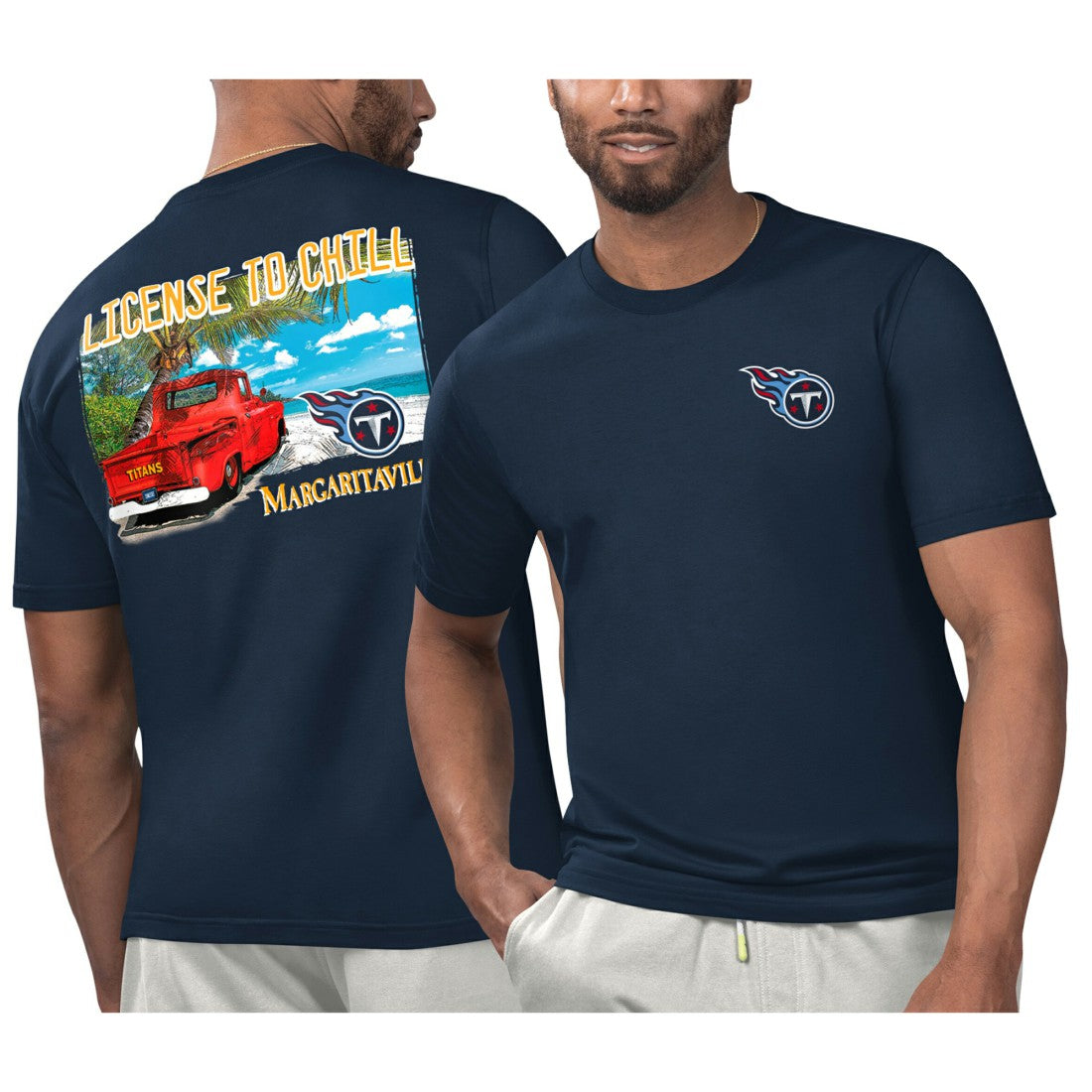 Tennessee Titans Margaritaville Licensed to Chill T-Shirt - Navy - NFL