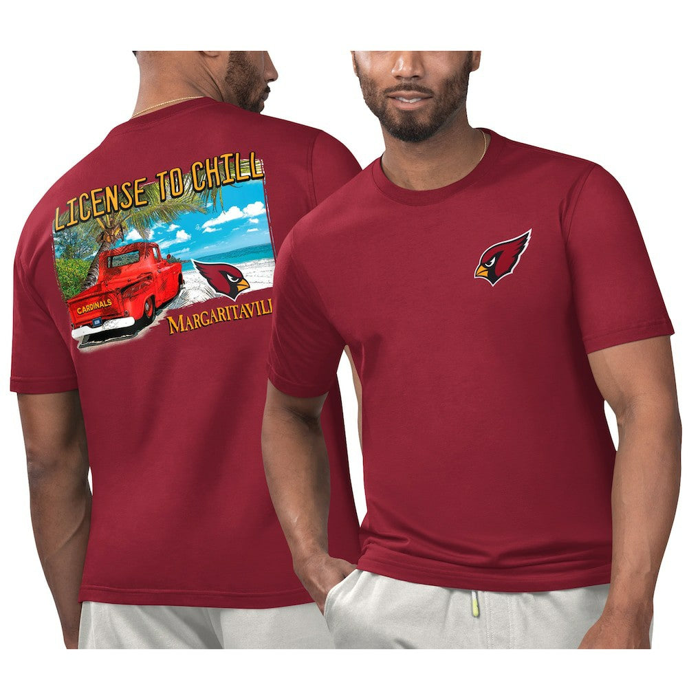 Arizona Cardinals Margaritaville Licensed to Chill T-Shirt - Cardinal - NFL