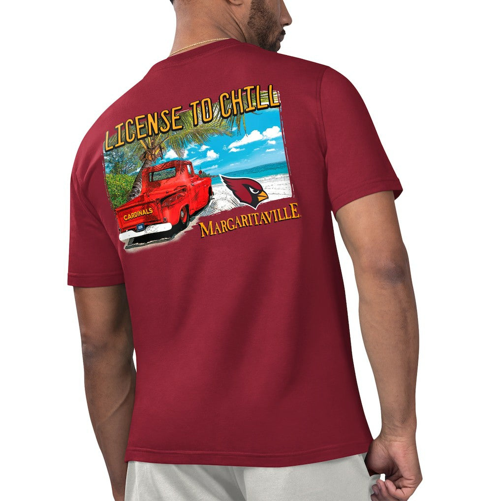 Arizona Cardinals Margaritaville Licensed to Chill T-Shirt - Cardinal - NFL