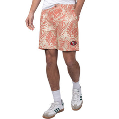San Francisco 49ers Margaritaville Sandwashed Monstera Print Amphib Shorts - Scarlet - NFL