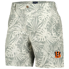 Cincinnati Bengals Margaritaville Sandwashed Monstera Print Amphib Shorts - Gray - NFL
