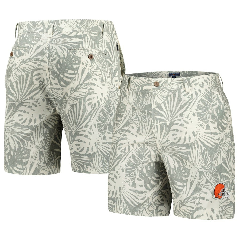 Cleveland Browns Margaritaville Sandwashed Monstera Print Amphib Shorts - Gray - NFL
