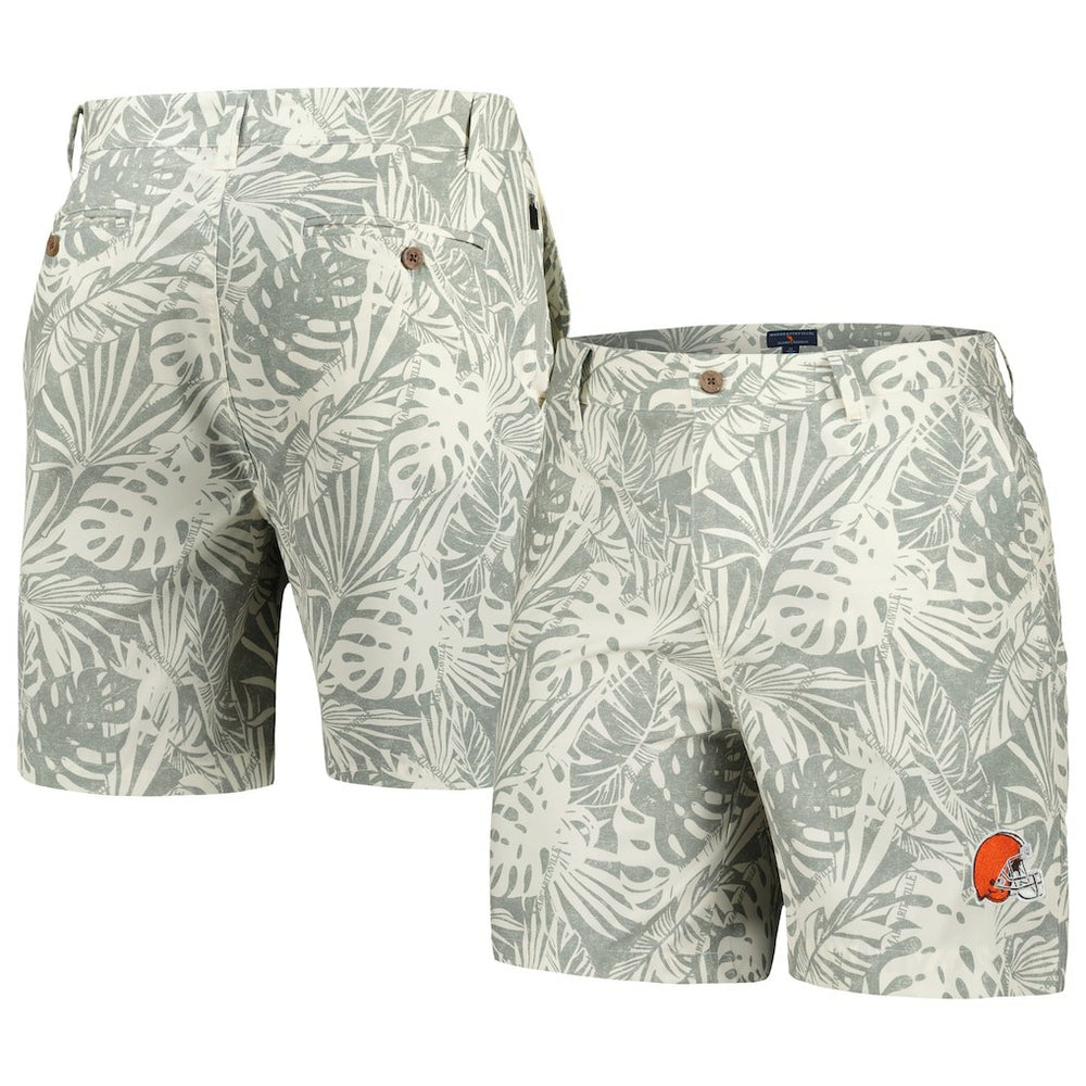 Cleveland Browns Margaritaville Sandwashed Monstera Print Amphib Shorts - Gray - NFL