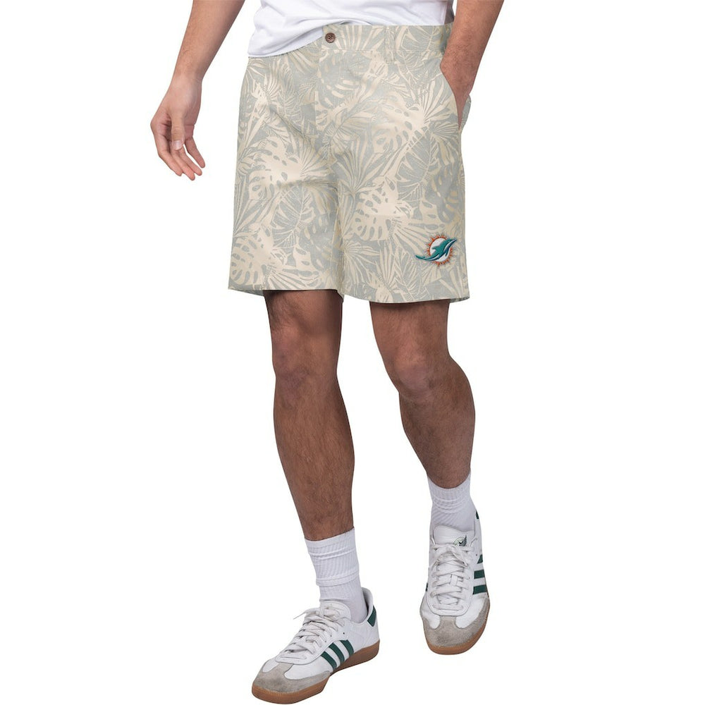 Miami Dolphins Margaritaville Sandwashed Monstera Print Amphib Shorts - Gray - NFL