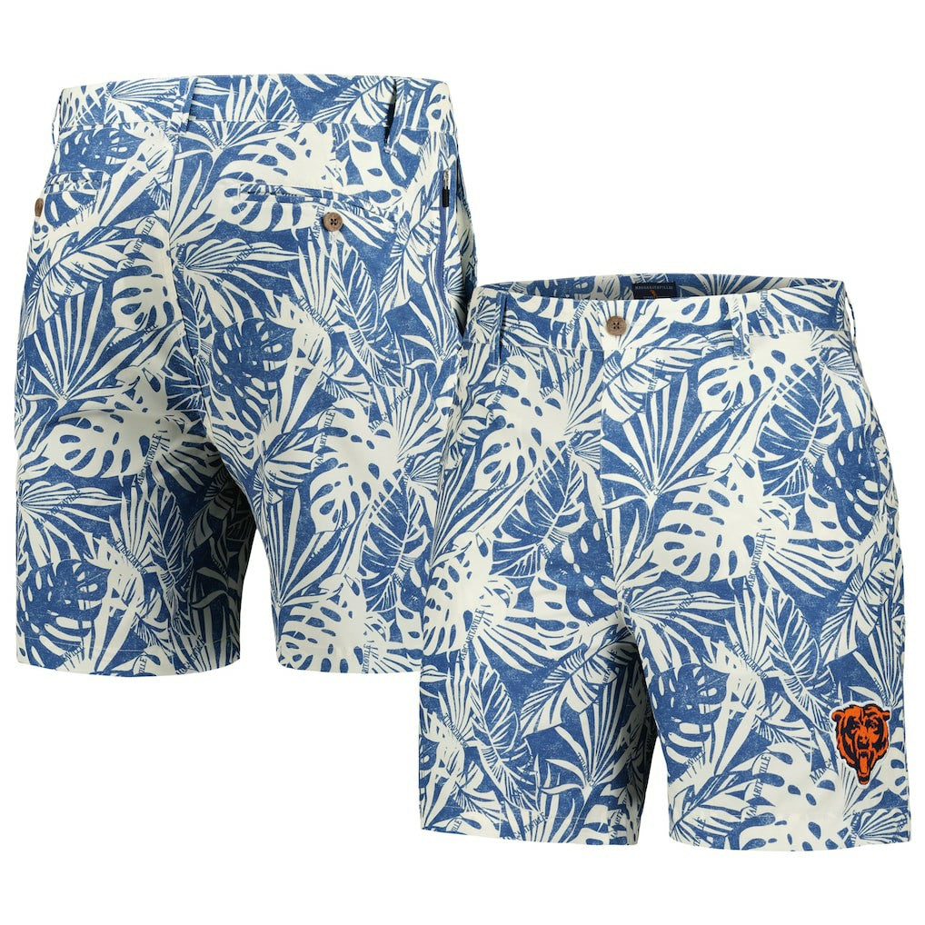 Chicago Bears Margaritaville Sandwashed Monstera Print Amphib Shorts - Navy - NFL