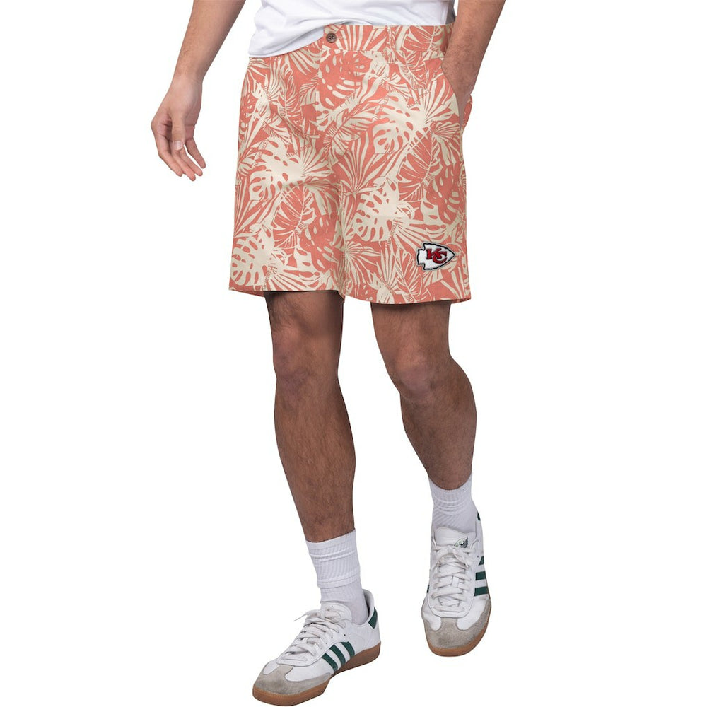 Kansas City Chiefs Margaritaville Sandwashed Monstera Print Amphib Shorts - Red - NFL