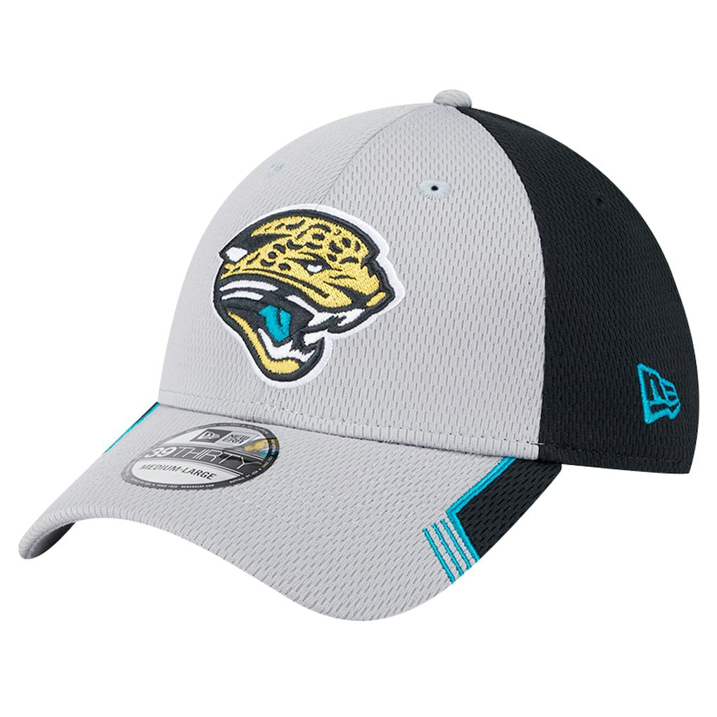 New Era Jacksonville Jaguars Gray Throwback Active Visor Trim 39THIRTY Flex Hat - NFL