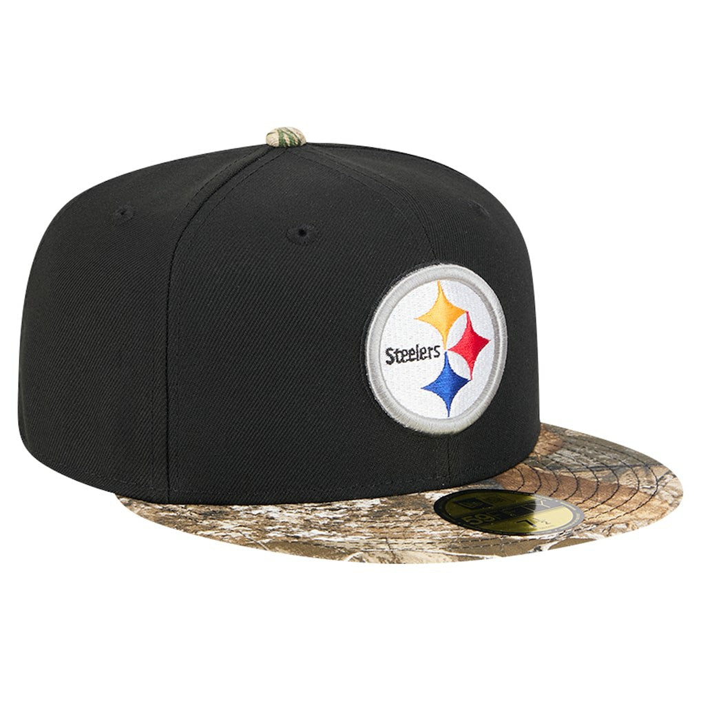 New Era Pittsburgh Steelers Black Active Two-Tone Camo 59FIFTY Fitted Hat - NFL