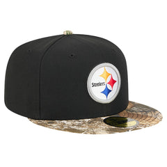 New Era Pittsburgh Steelers Black Active Two-Tone Camo 59FIFTY Fitted Hat - NFL