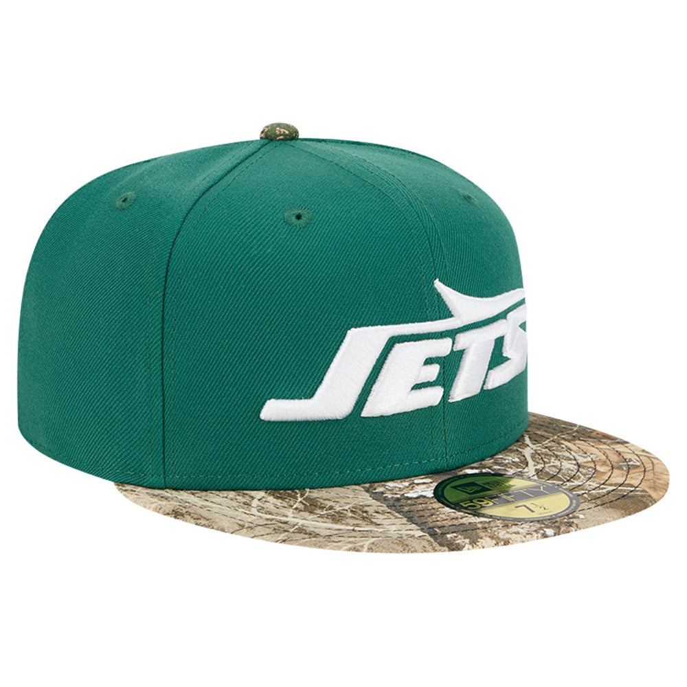 New Era New York Jets Green Active Two-Tone Camo 59FIFTY Fitted Hat - NFL