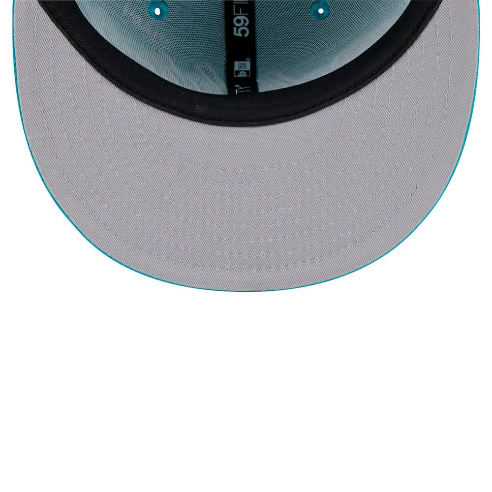 Miami Dolphins New Era Script Sided 59FIFTY Fitted Hat - Aqua - NFL