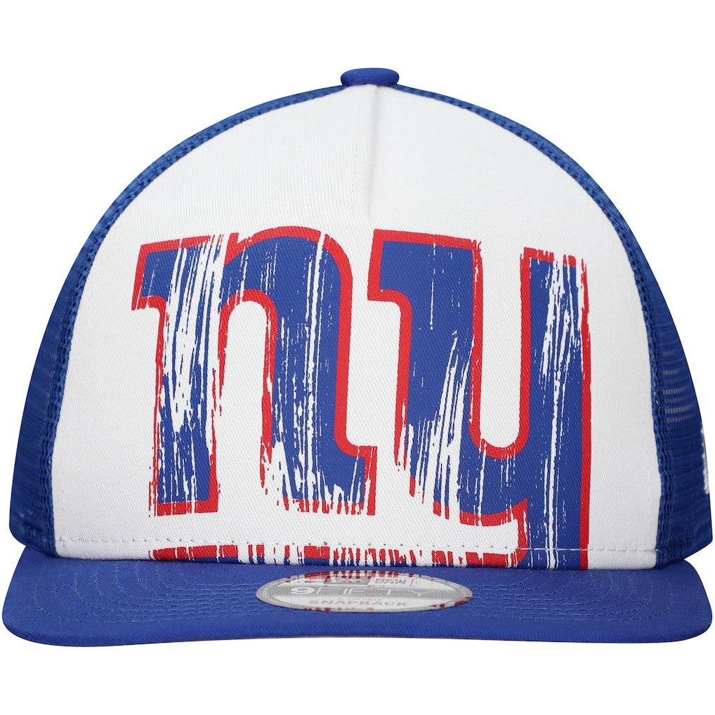 New Era New York Giants Distressed 9FIFTY A-Frame Snapback Hat - White/Royal - NFL