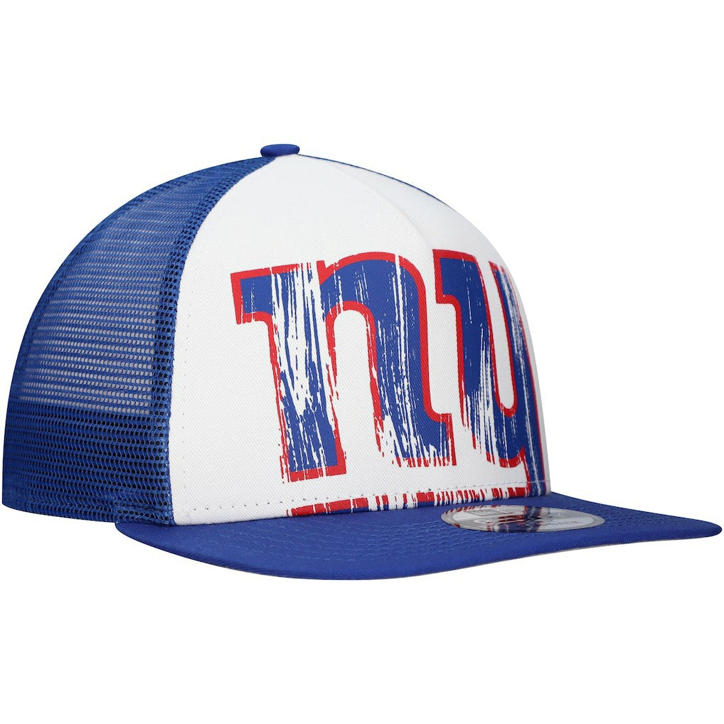 New Era New York Giants Distressed 9FIFTY A-Frame Snapback Hat - White/Royal - NFL