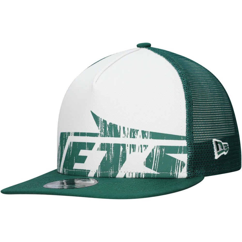 New Era New York Jets Distressed 9FIFTY A-Frame Snapback Hat - White/Green - NFL
