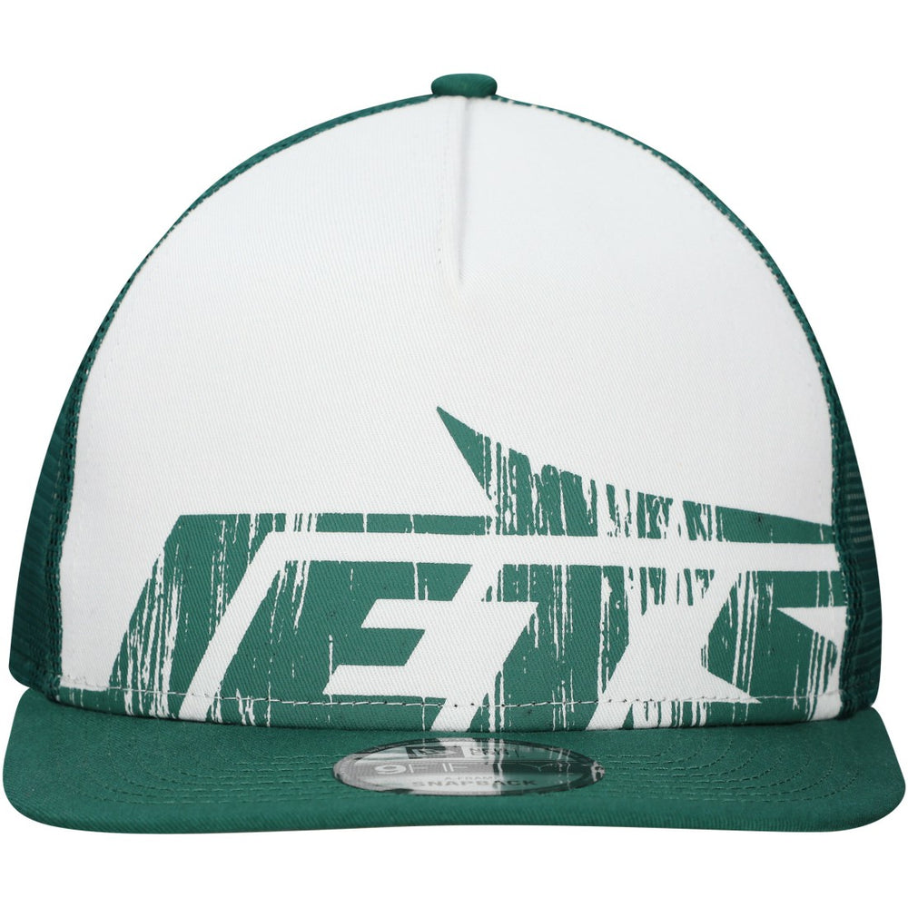 New Era New York Jets Distressed 9FIFTY A-Frame Snapback Hat - White/Green - NFL