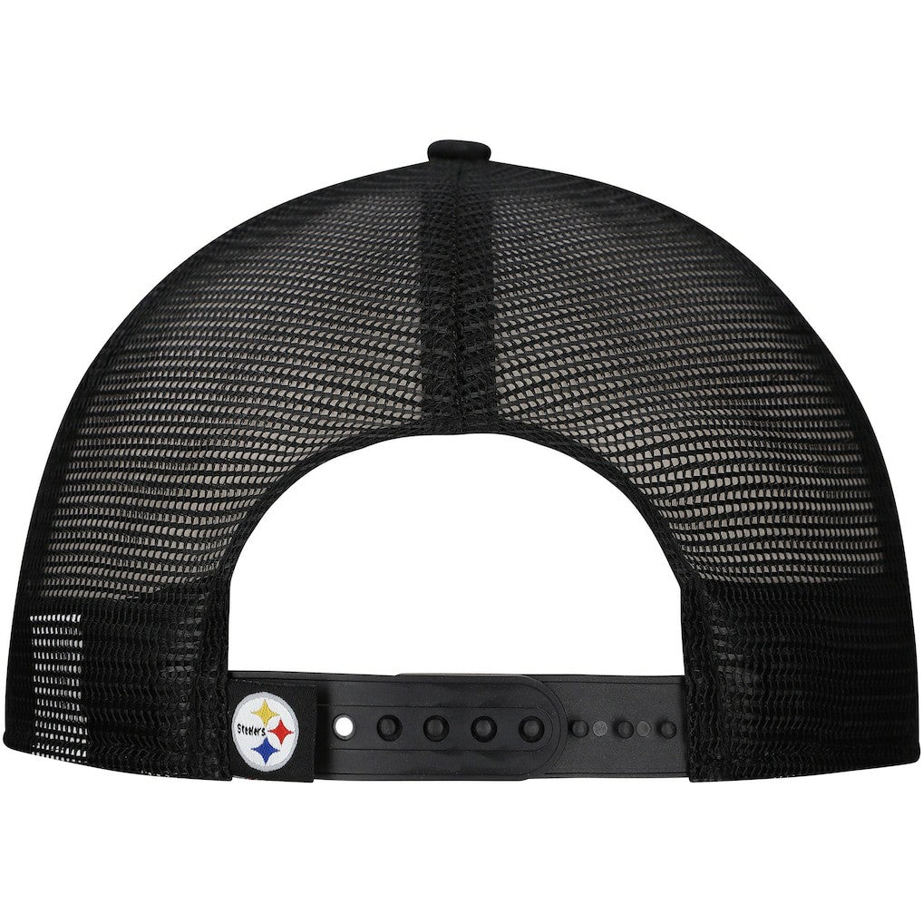 New Era Pittsburgh Steelers Distressed 9FIFTY A-Frame Snapback Hat - White/Black - NFL