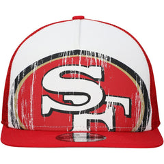 New Era San Francisco 49ers Distressed 9FIFTY A-Frame Snapback Hat - White/Scarlet - NFL
