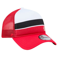 San Francisco 49ers New Era Sport Night Color Block 9FORTY A-Frame Trucker Adjustable Hat - White/Scarlet - NFL