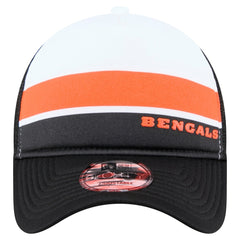 Cincinnati Bengals New Era Sport Night Color Block 9FORTY A-Frame Trucker Adjustable Hat - White/Black - NFL