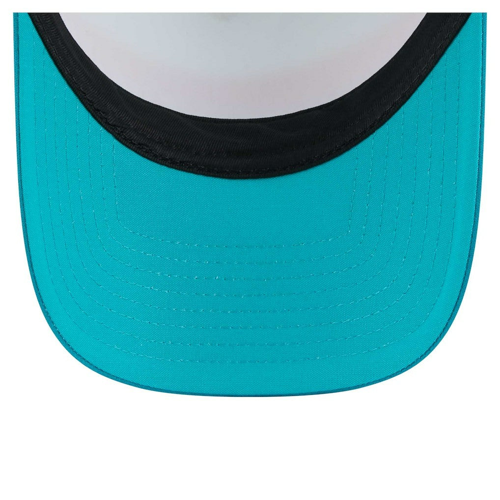 Miami Dolphins New Era Color-Block 9FORTY A-Frame Trucker Adjustable Hat - White/Aqua - NFL