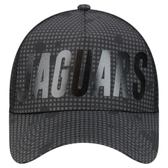 Jacksonville Jaguars New Era Midnight Ink Tonal Text A-Frame Trucker 9FORTY Adjustable Hat - Black - NFL