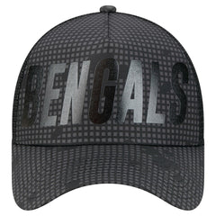 Cincinnati Bengals New Era Midnight Ink Tonal Text A-Frame Trucker 9FORTY Adjustable Hat - Black - NFL