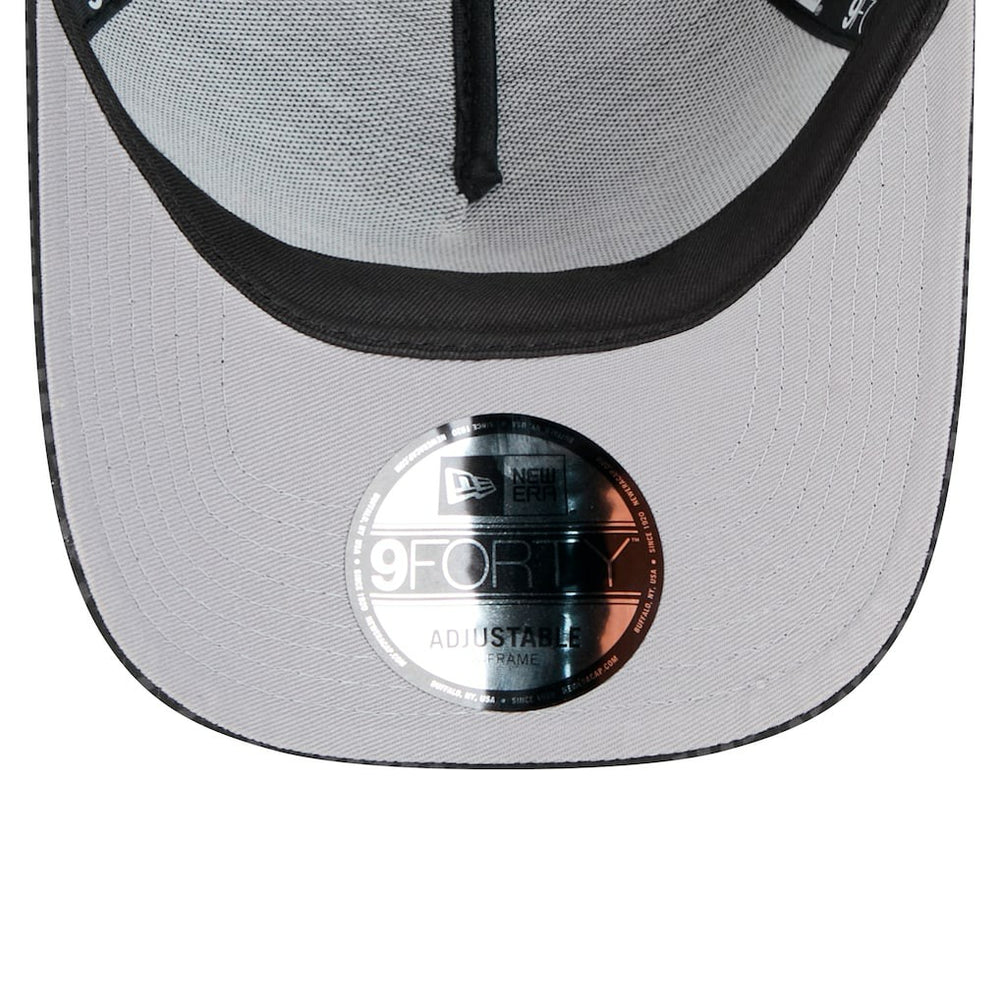 Cleveland Browns New Era Throwback Midnight Ink Tonal Text A-Frame Trucker 9FORTY Adjustable Hat - Black - NFL