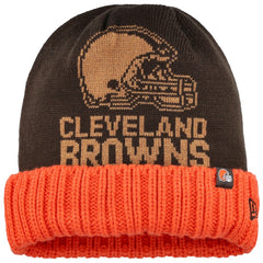Cleveland Browns New Era Oversize Cuffed Knit Hat - Brown - NFL