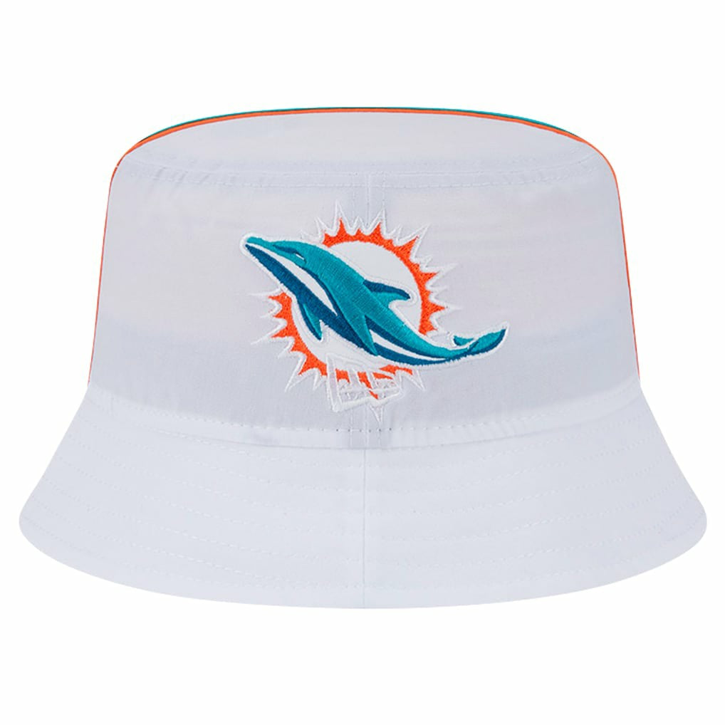 Miami Dolphins New Era Helmet Bucket Hat - White - NFL