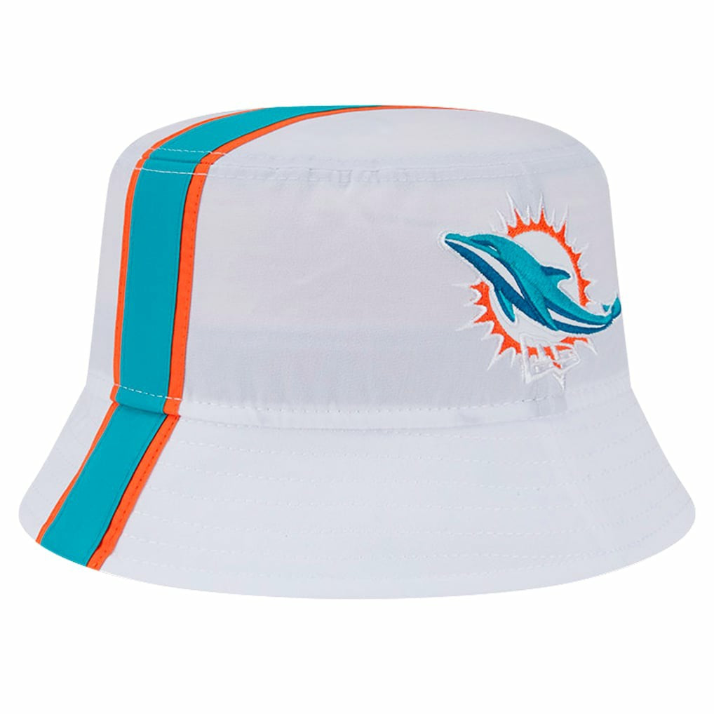 Miami Dolphins New Era Helmet Bucket Hat - White - NFL