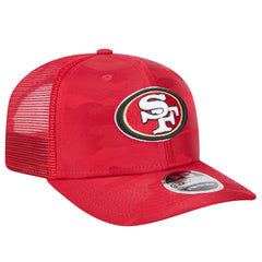 San Francisco 49ers New Era Adventure Camo Trucker 9SEVENTY Stretch-Snap Adjustable Hat - Scarlet - NFL