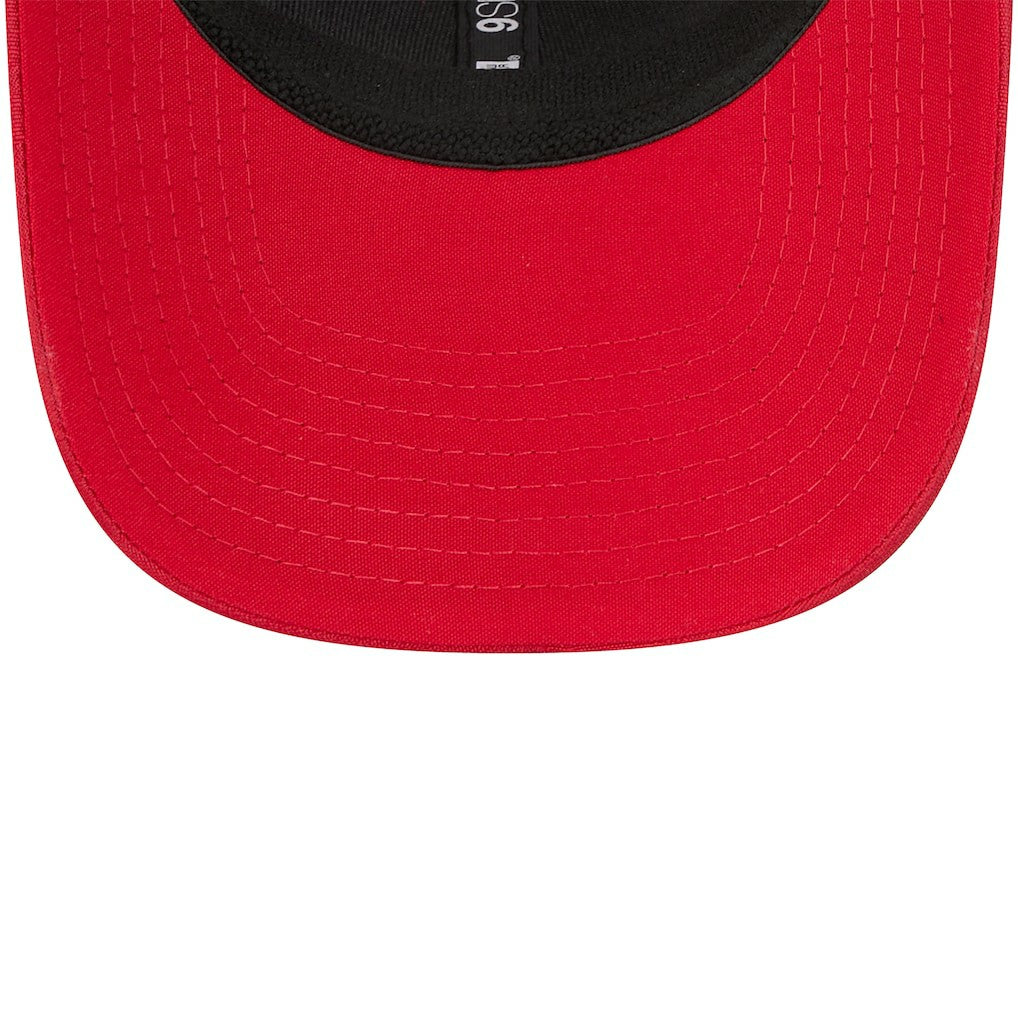 San Francisco 49ers New Era Adventure Camo Trucker 9SEVENTY Stretch-Snap Adjustable Hat - Scarlet - NFL