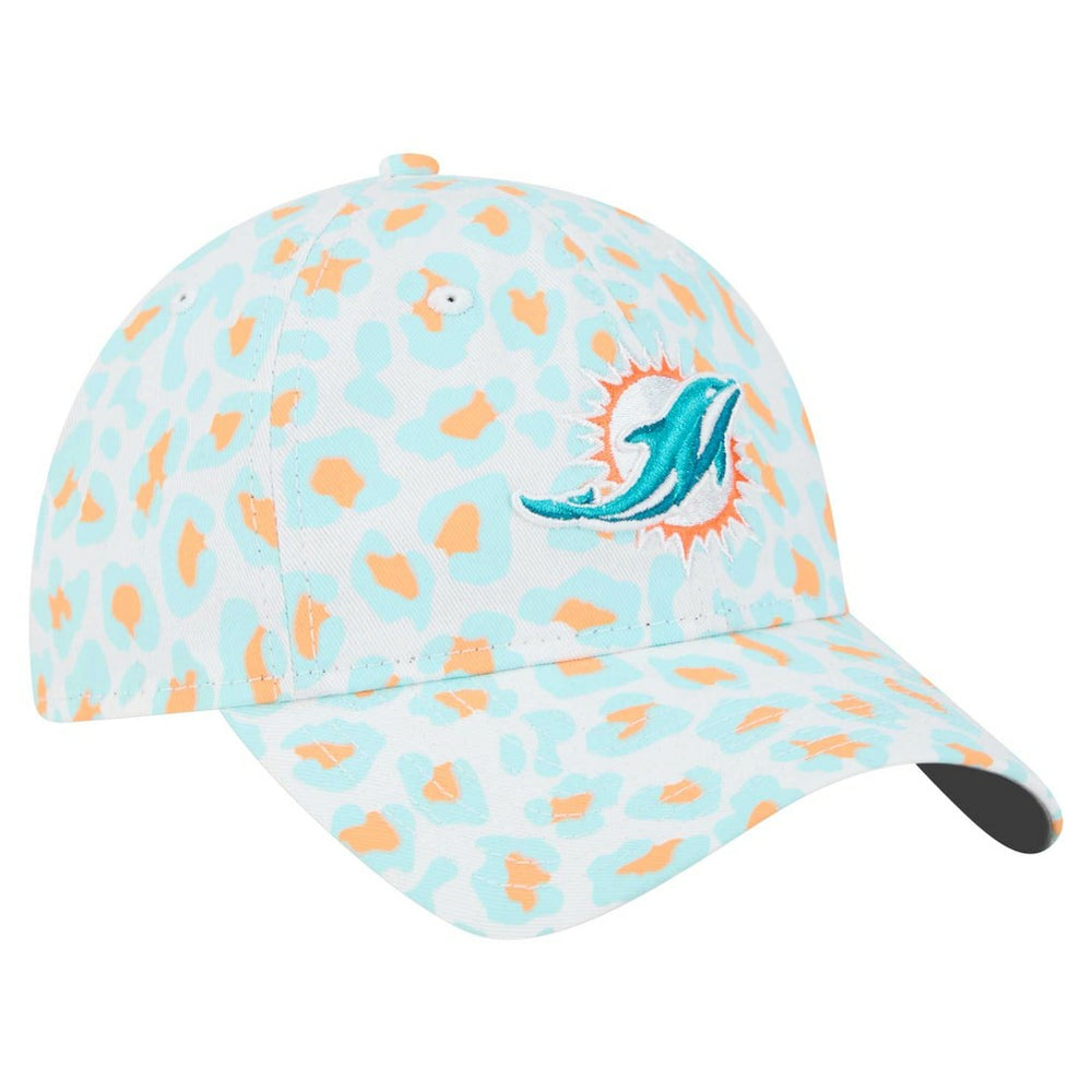 Miami Dolphins New Era Women's Active Leopard 9TWENTY Adjustable Hat - White - NFL