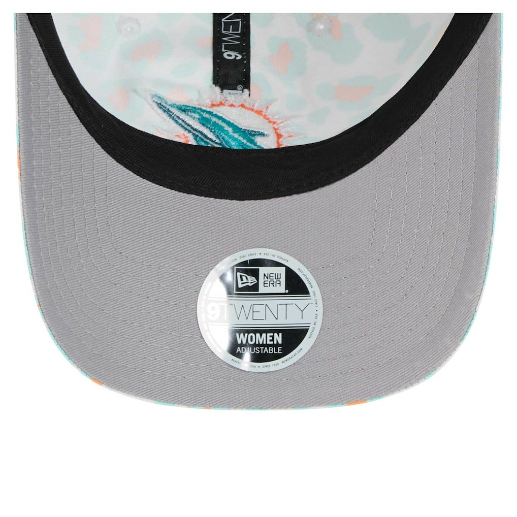 Miami Dolphins New Era Women's Active Leopard 9TWENTY Adjustable Hat - White - NFL