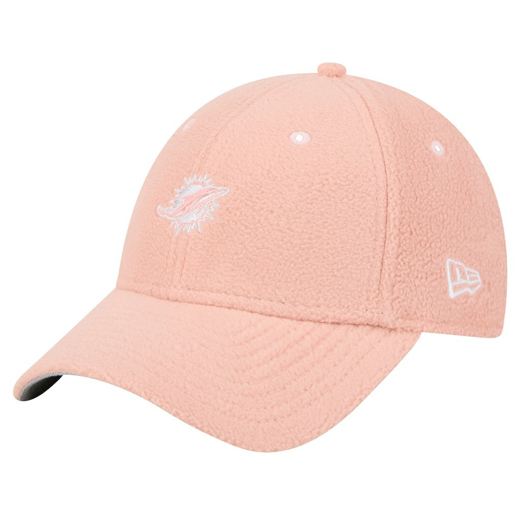 Miami Dolphins New Era Women's Cozy Sherpa 9FORTY Adjustable Hat - Light Pink - NFL