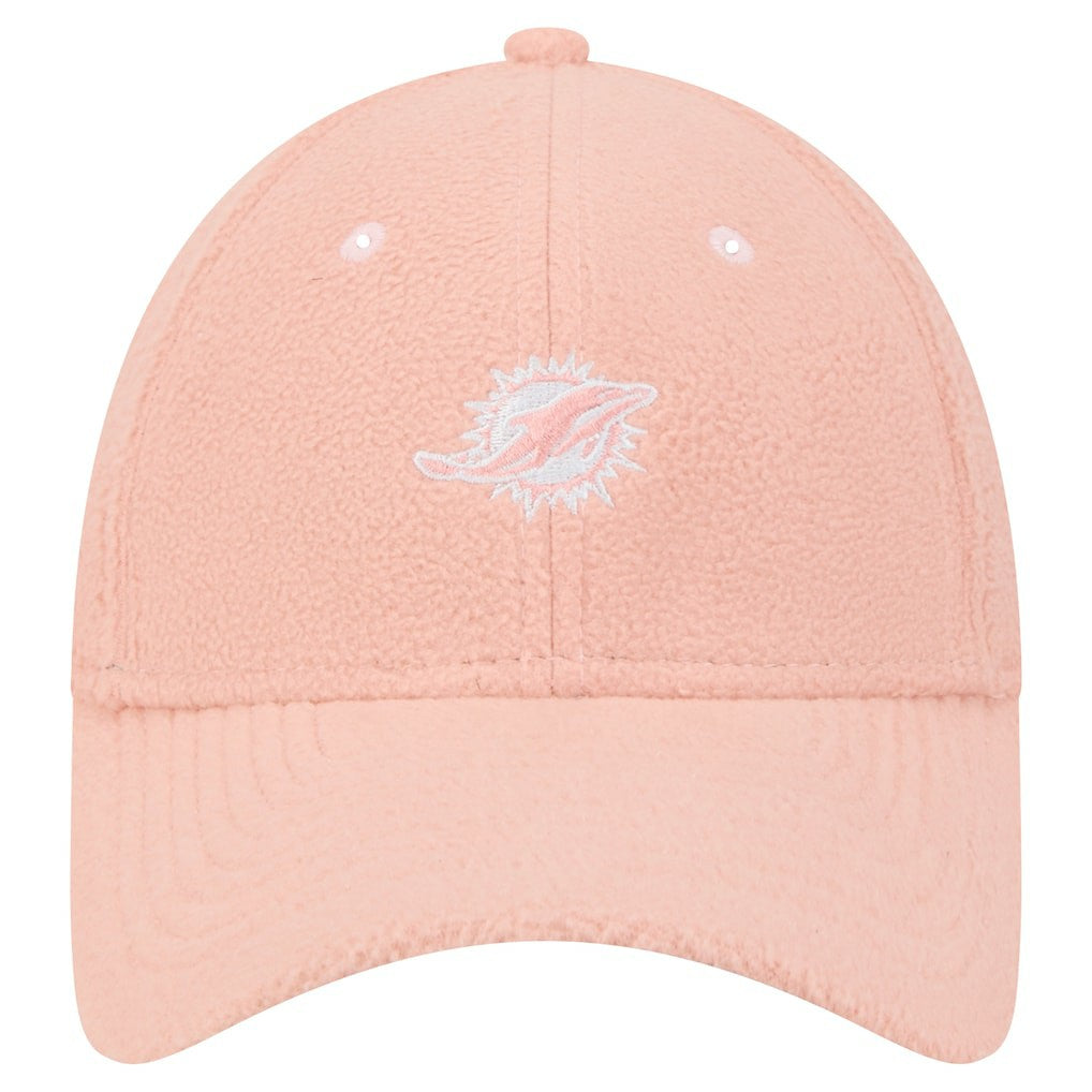 Miami Dolphins New Era Women's Cozy Sherpa 9FORTY Adjustable Hat - Light Pink - NFL