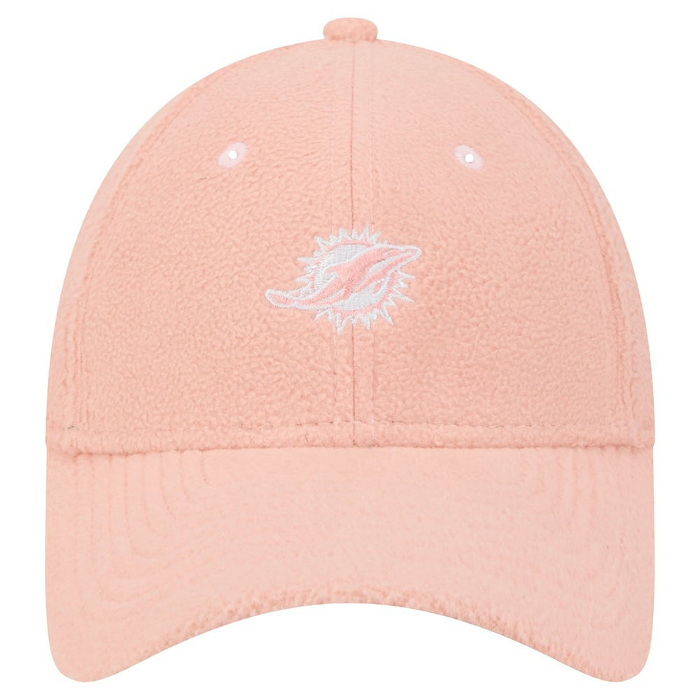 Miami Dolphins New Era Women's Cozy Sherpa 9FORTY Adjustable Hat - Light Pink - NFL
