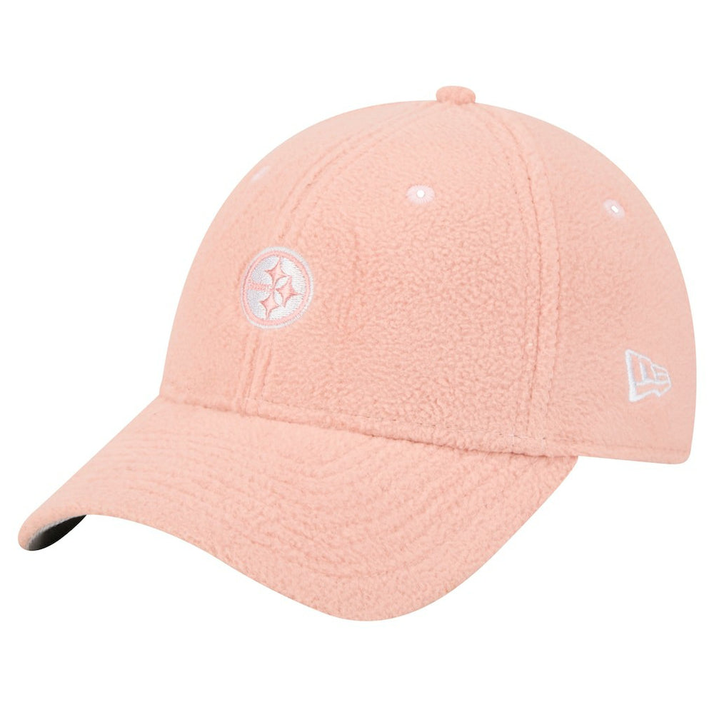 Pittsburgh Steelers New Era Women's Cozy Sherpa 9FORTY Adjustable Hat - Light Pink - NFL