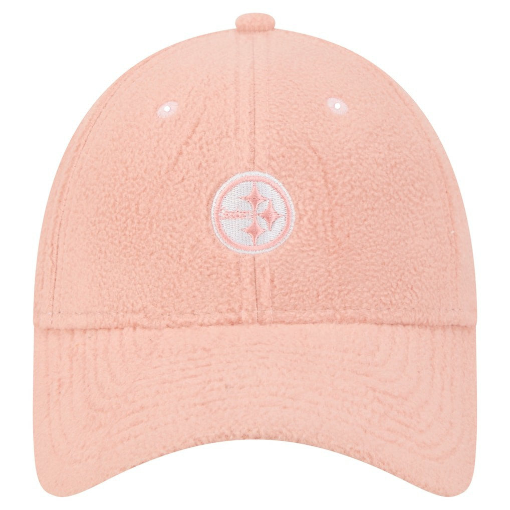 Pittsburgh Steelers New Era Women's Cozy Sherpa 9FORTY Adjustable Hat - Light Pink - NFL