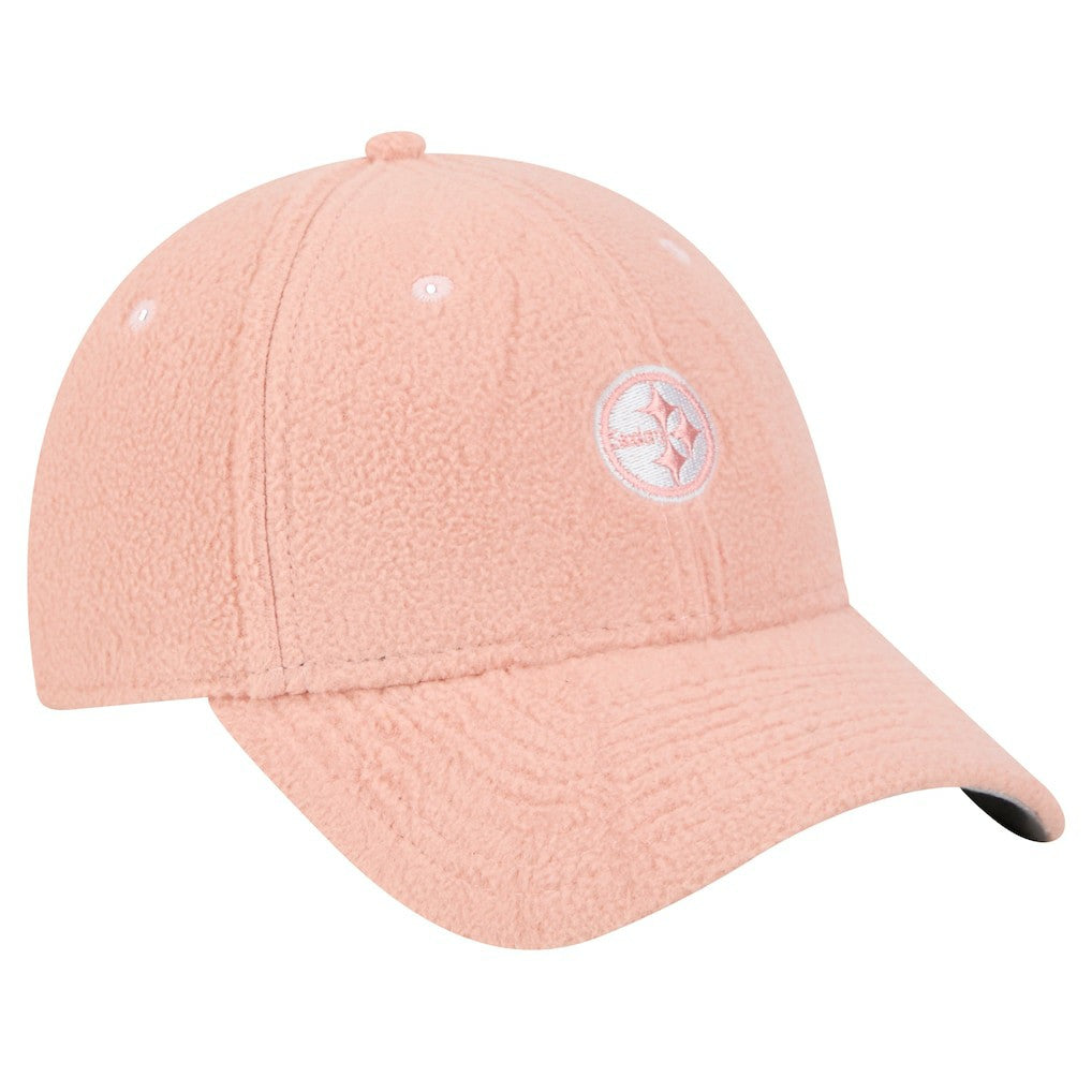 Pittsburgh Steelers New Era Women's Cozy Sherpa 9FORTY Adjustable Hat - Light Pink - NFL