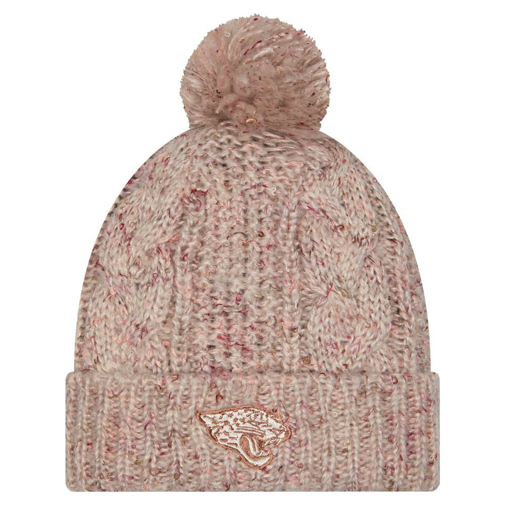 Jacksonville Jaguars New Era Women's Trendy Tone Cuffed Knit Hat with Pom - Stone - NFL