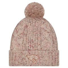 Jacksonville Jaguars New Era Women's Trendy Tone Cuffed Knit Hat with Pom - Stone - NFL