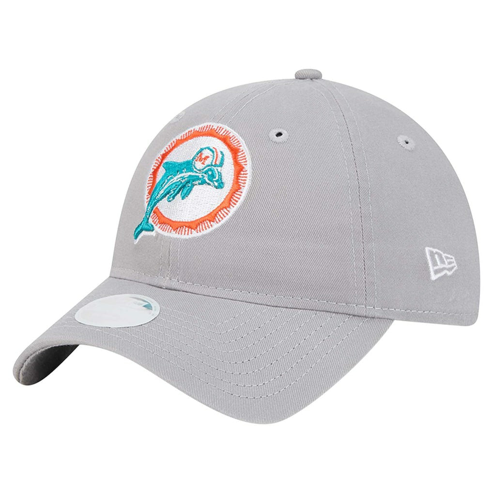 Miami Dolphins New Era Women's Throwback 9TWENTY Adjustable Hat - Gray - NFL