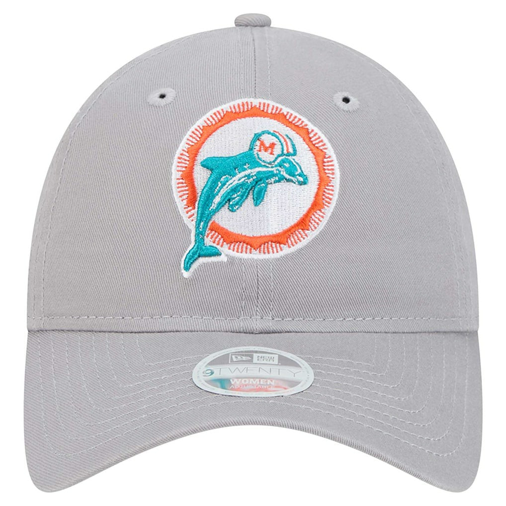 Miami Dolphins New Era Women's Throwback 9TWENTY Adjustable Hat - Gray - NFL