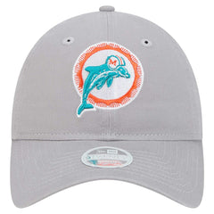 Miami Dolphins New Era Women's Throwback 9TWENTY Adjustable Hat - Gray - NFL