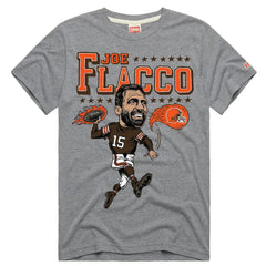 Joe Flacco Cleveland Browns Homage Unisex Caricature Player Tri-Blend T-Shirt - Heathered Gray - NFL