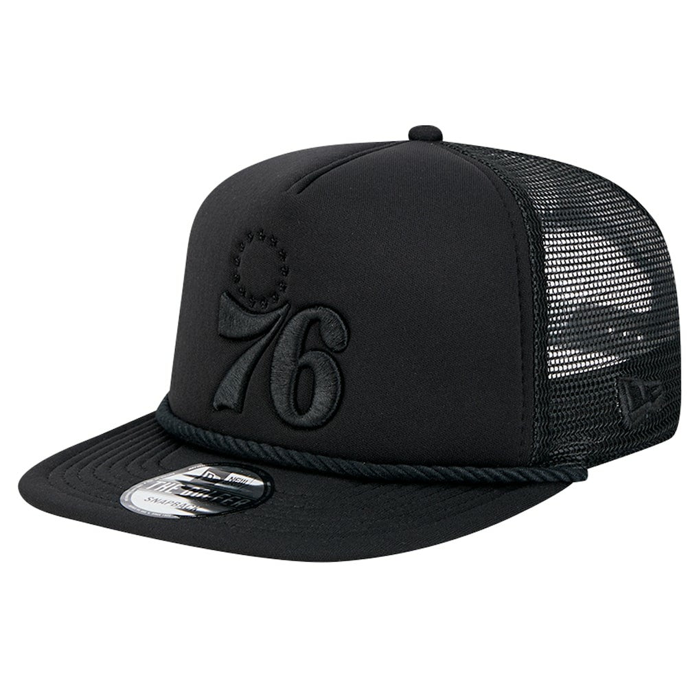 New Era Philadelphia 76ers Tone Foam Meshback Golfer Snapback Hat Black