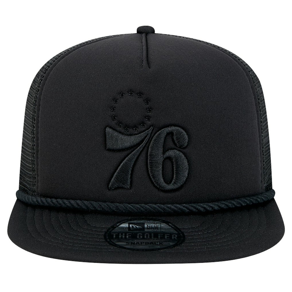 New Era Philadelphia 76ers Tone Foam Meshback Golfer Snapback Hat Black