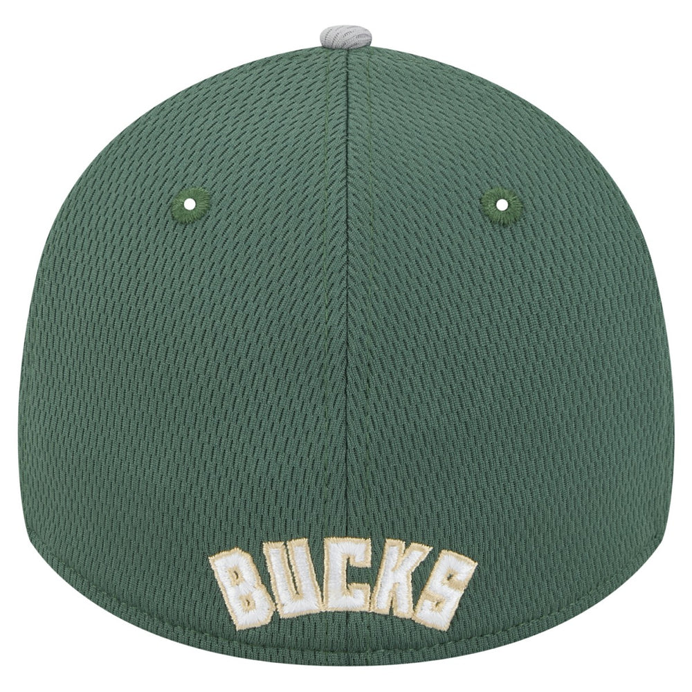 New Era Milwaukee Bucks Active Trim 39THIRTY Flex Hat Gray/Hunter Green