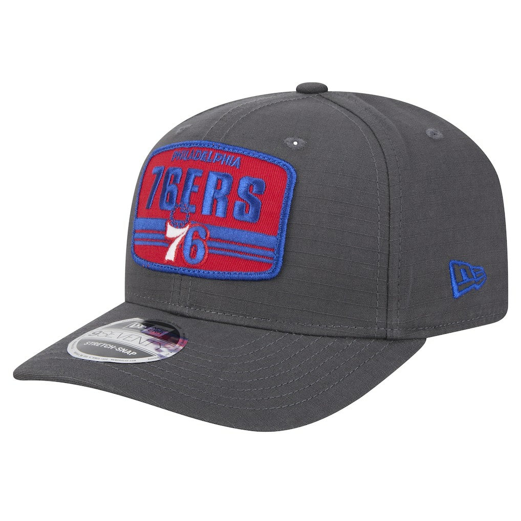 New Era Philadelphia 76ers Team Elevated Patch 9SEVENTY Adjustable Hat Graphite